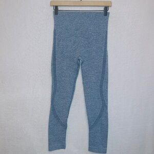 Unbranded Blue High Waisted Seamless 7/8 Length Athletic Workout Leggings